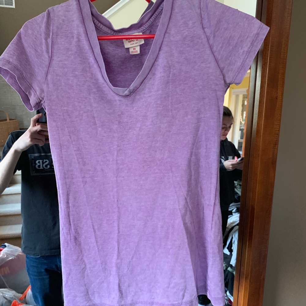 purple v-neck